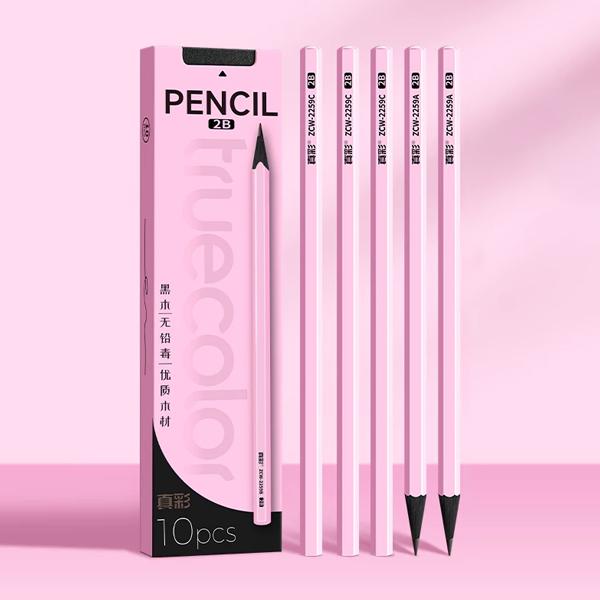 Hộp 10 Bút Chì 2B -Truecolor ZCW-2259A - Màu Hồng