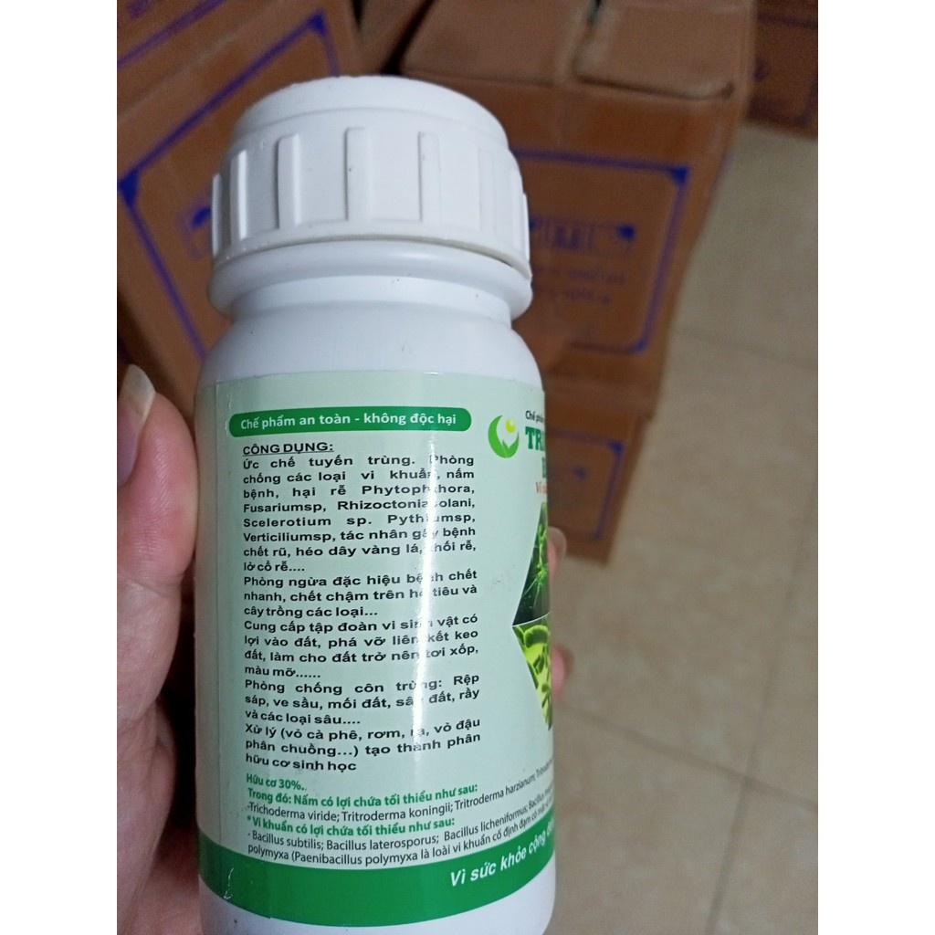 NẤM ĐỐI KHÁNG TRICHODERMA BACILLUS HLC  CHAI 250ML - Ủ PHÂN CHUỒNG, TƯỚI CÂY, ĐỐI KHÁNG NẤM BỆNH, CẢI TẠO ĐẤT