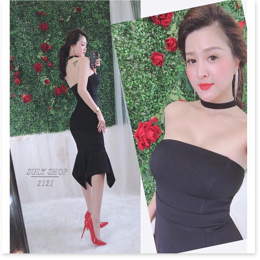 Đầm body đuôi cá cúp ngực - kèm nơ cổ hàng chuẩn shop