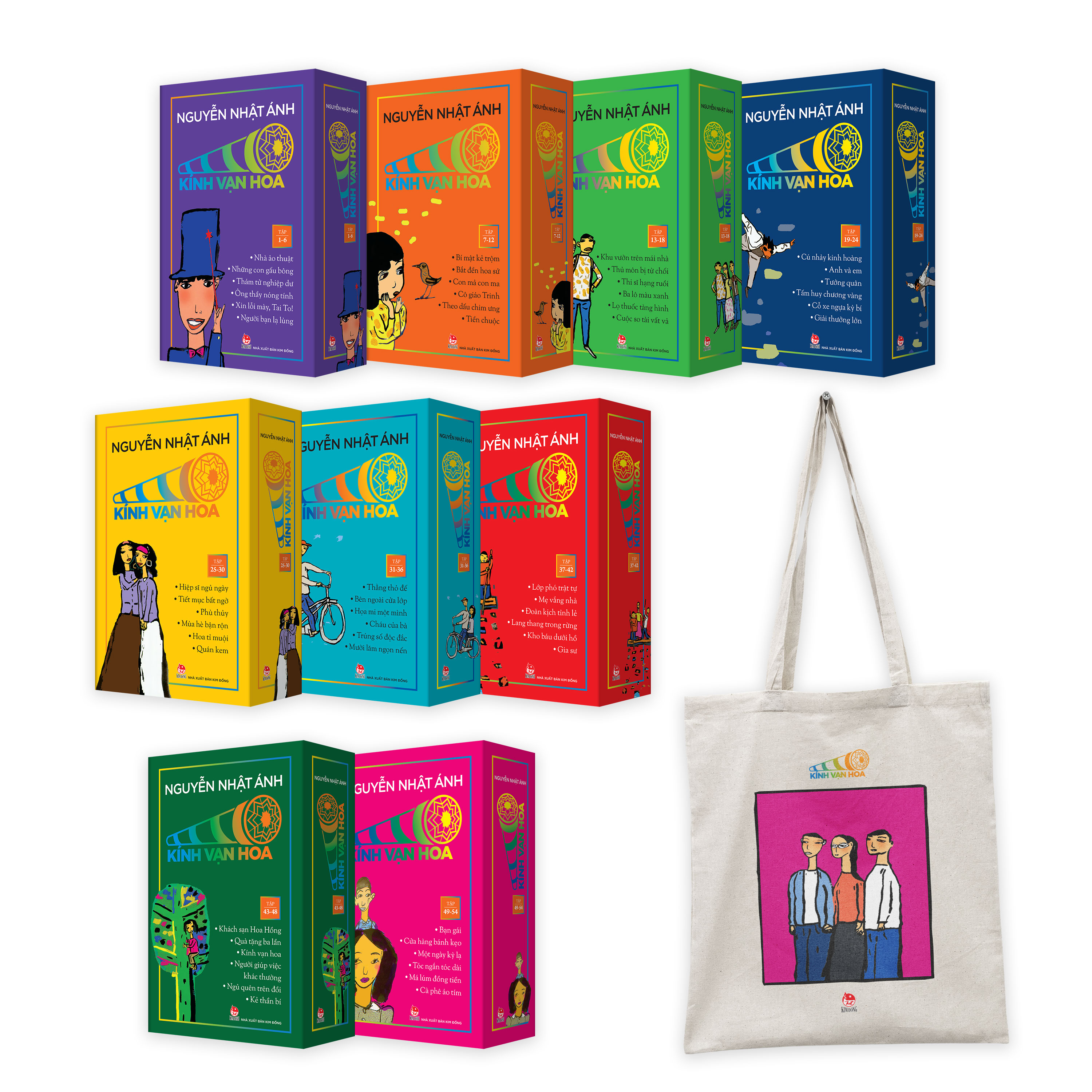 Combo 09 Boxset Kính Vạn Hoa Bộ Kỉ Niệm 30 Năm - Tặng Kèm 1 Sổ Tay Trong Mỗi Boxset + 1 Túi canvas cho đơn hàng mua sớm nhất