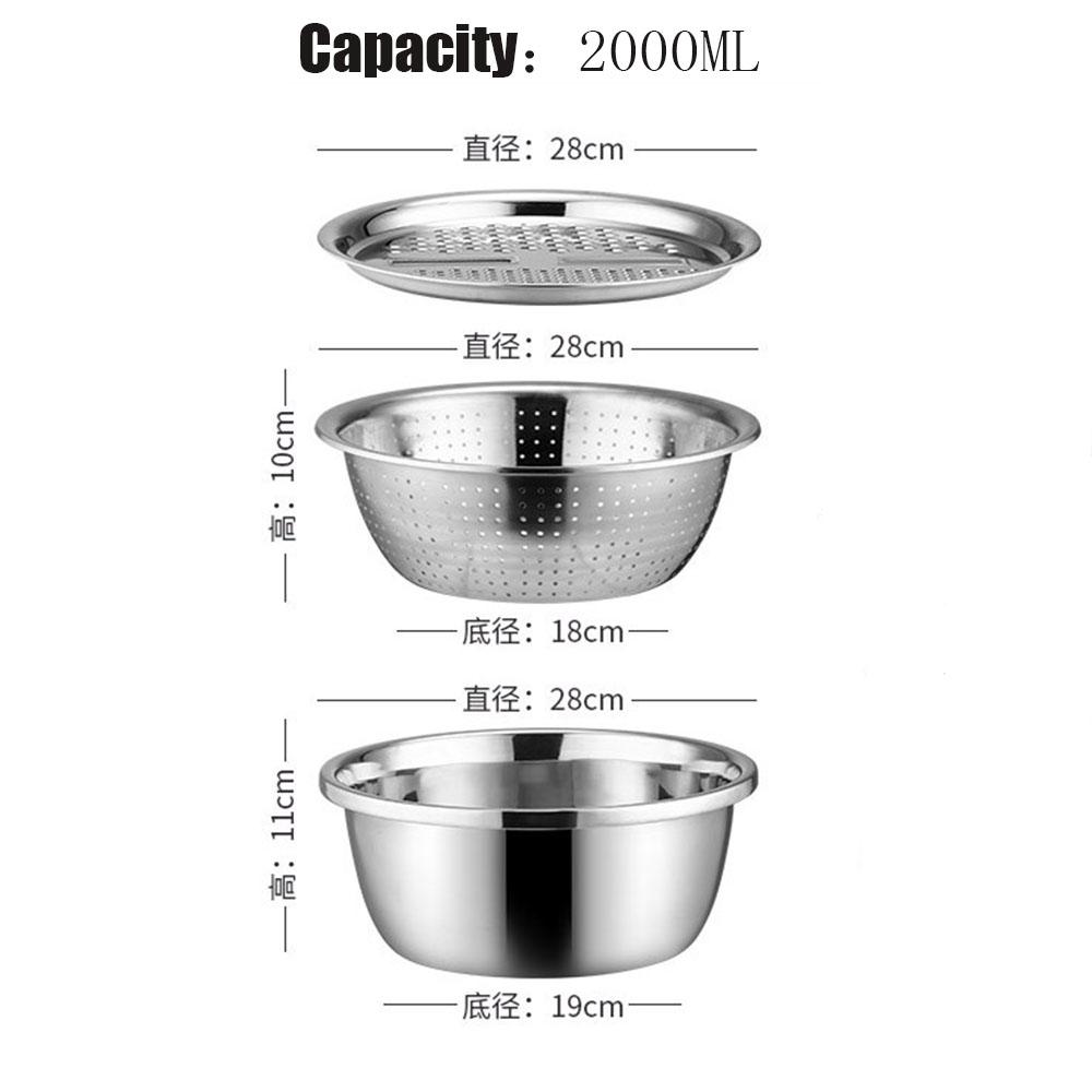 3 Đa Năng Nhà Bếp Bằng Thép Không Gỉ Graters Dụng Cụ Thái Lát Rau Củ Rau Củ Quả Thoát Rổ Bộ Thoát Nước Lưu Vực Cho Trái Cây