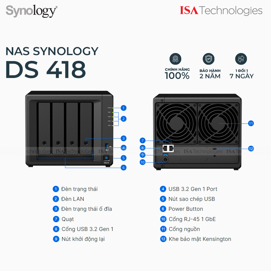 img Thiết Bị Lưu Trữ Mạng Nas Synology DS418 Hàng Chính Hãng