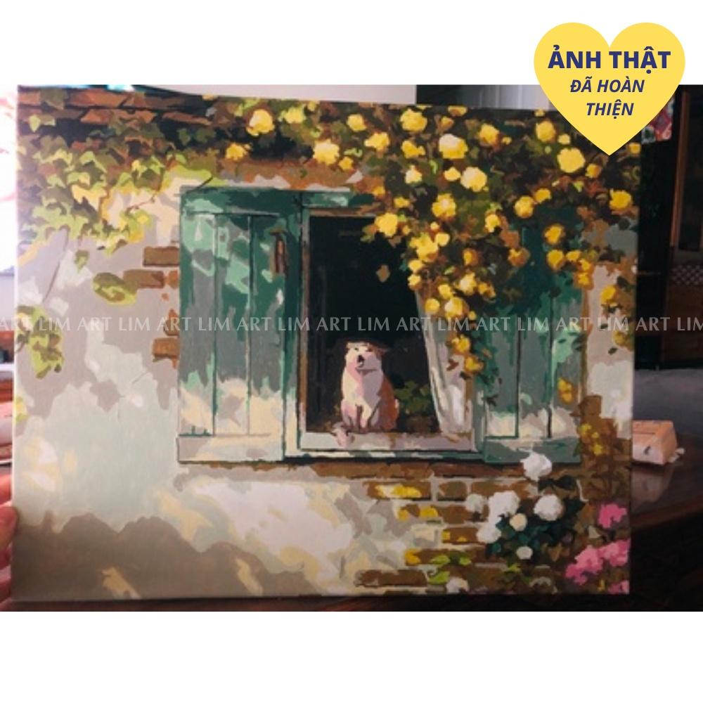 Tranh tô màu theo số mèo- Tranh sơn dầu số hóa có khung T472