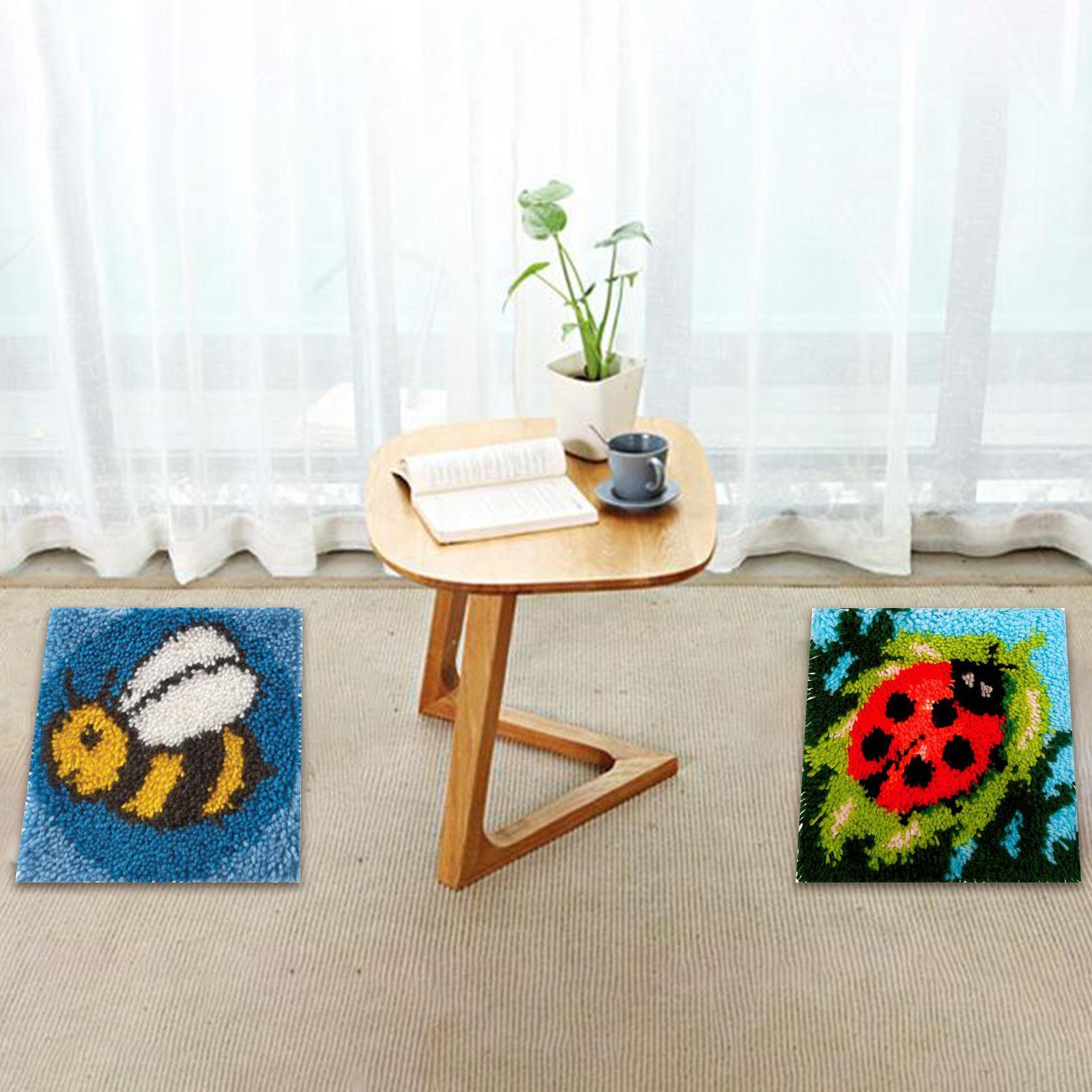 2 Sets Latch Hook Rugs Carpets Cushion Mat Making Kit Crafts for Beginner