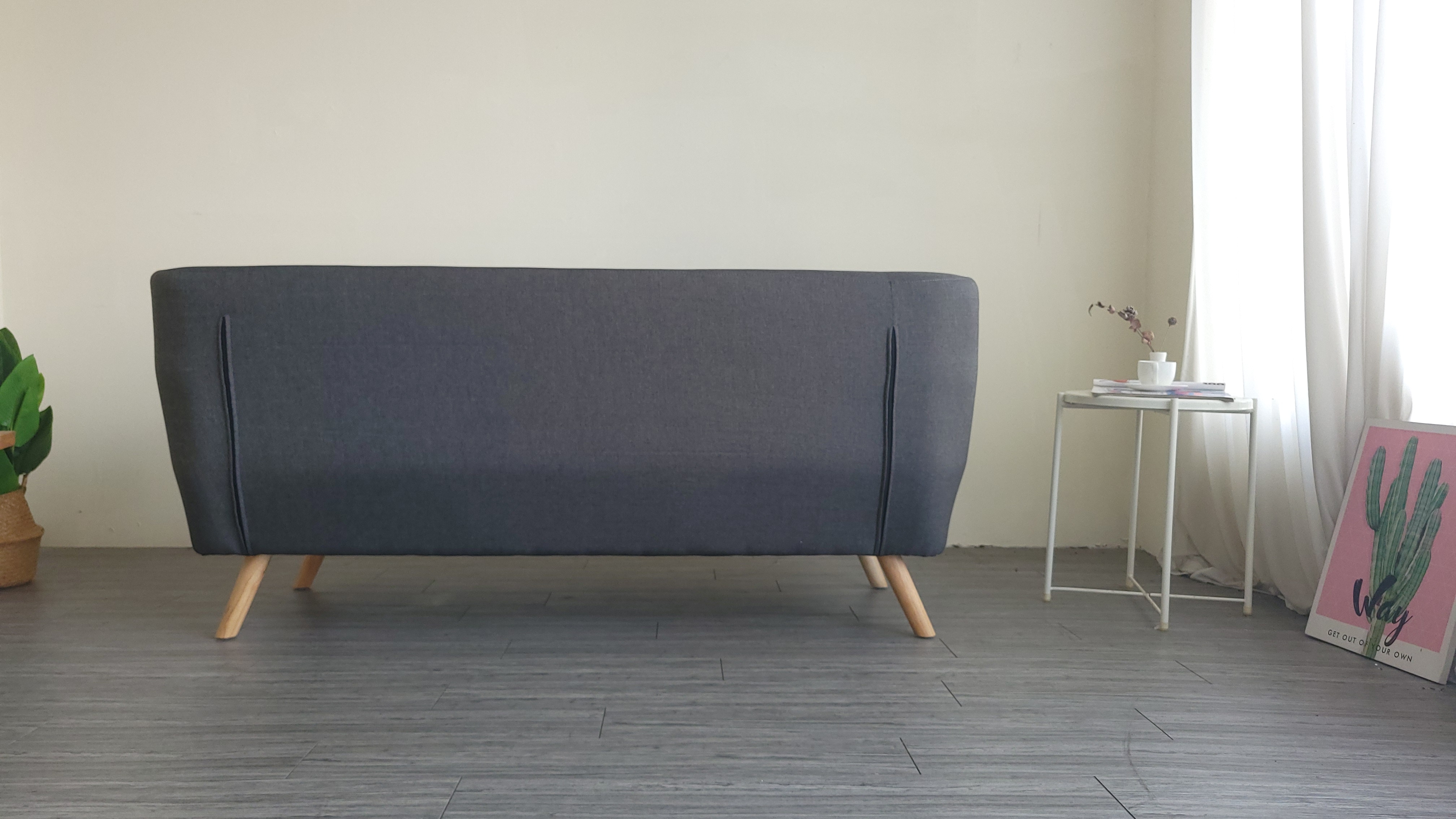 Sofa ghế băng dài Juno Sofa 1m8 nệm rời tháo giặt màu xám.