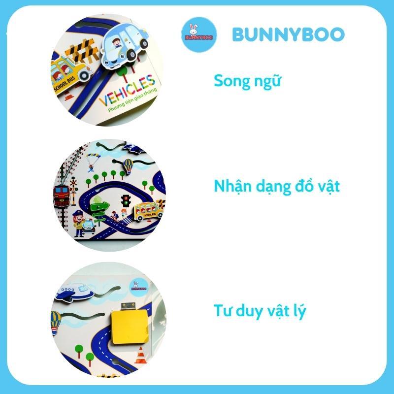 Busy board đồ chơi xếp hình Motessori Phương tiện giao thông