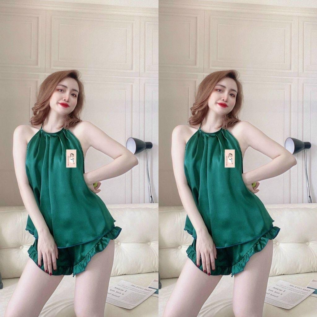 Đồ ngủ sexy lụa Satin mềm mại xinh xắn &lt; 63kg