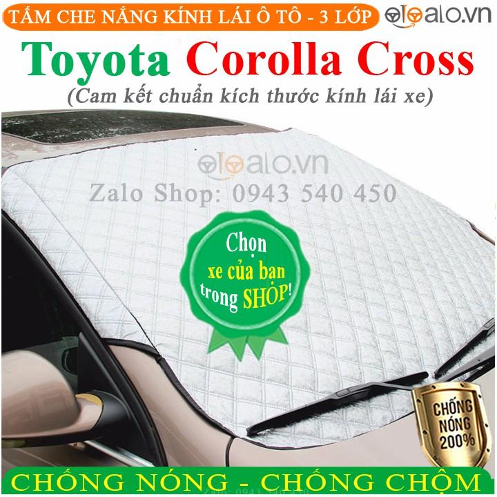 Tấm che chắn nắng kính lái ô tô Toyota Corolla Cross 3 Lớp Cao Cấp Chắn Nắng Cản Nhiệt