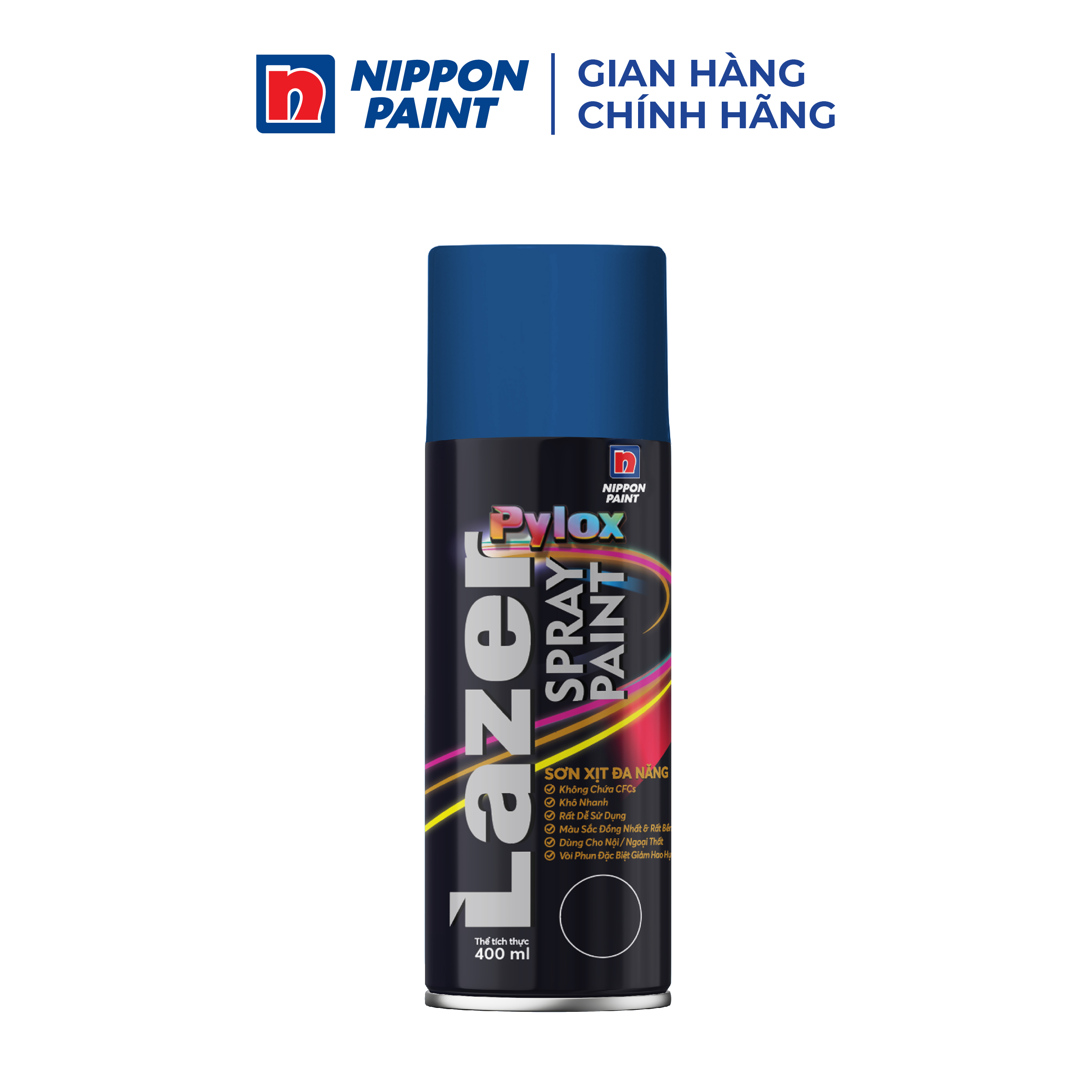 Sơn xịt đa năng Pylox Lazer  - 133 DIAMOND BLUE - Chính hãng NIPPON PAINT - Dung tích 400ml