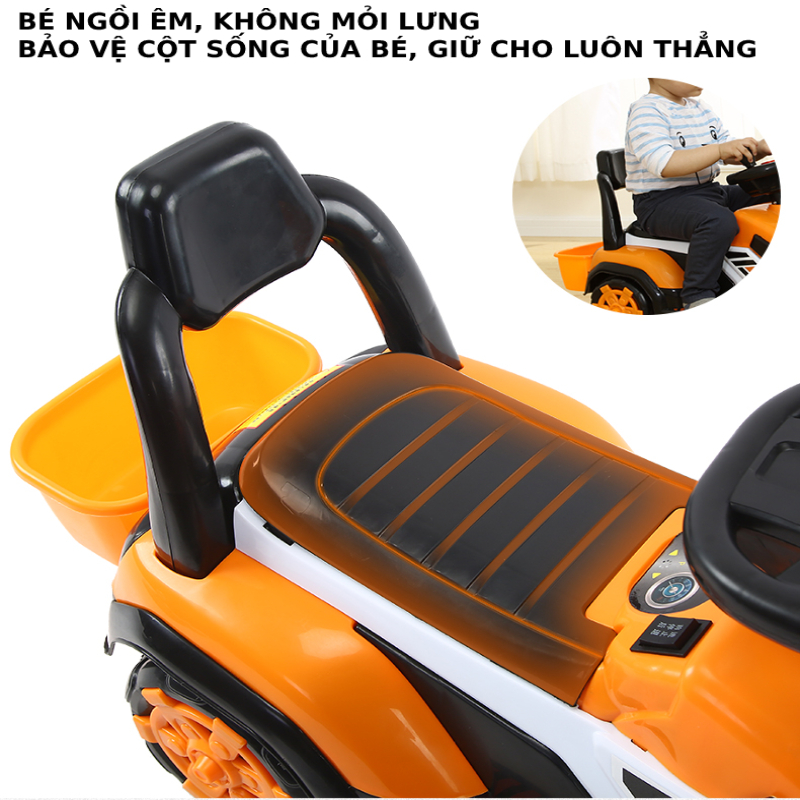 Xe cẩu cho bé cỡ lớn có thể điều chỉnh cần múc phù hợp trẻ em 2 - 6 tuổi