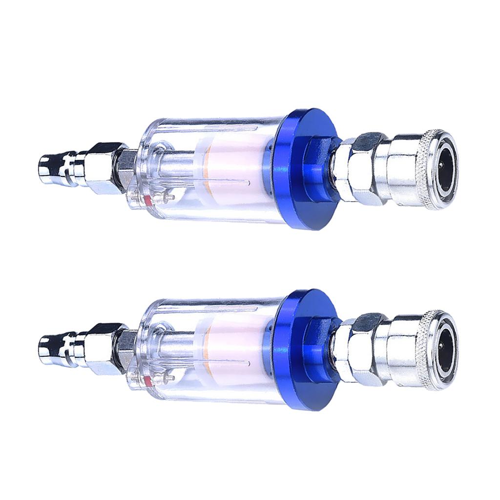 2 Pcs Air Oil Water Separator Filter Kit for Compressor Spray Paint Gun Tool
