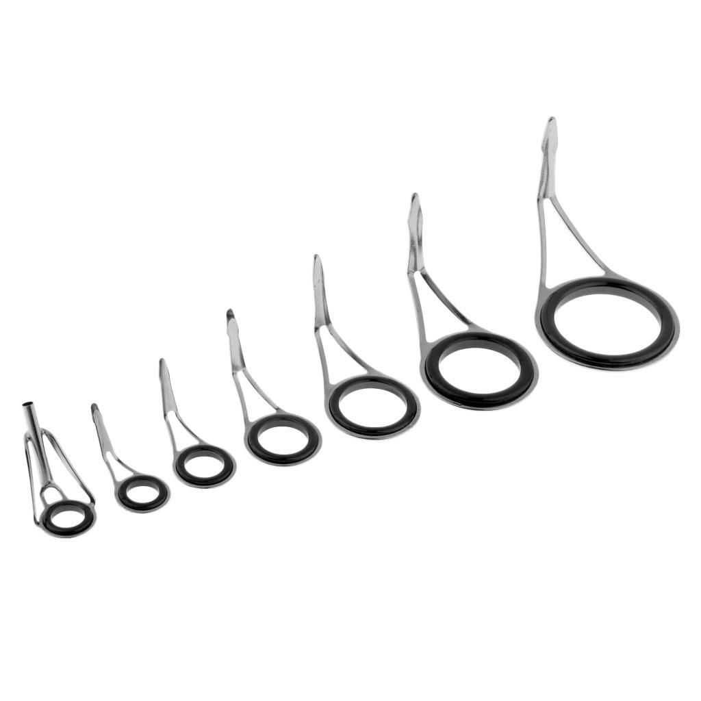 7pcs Fishing Rod Guides Eye Ring DIY Rod Repair Kit