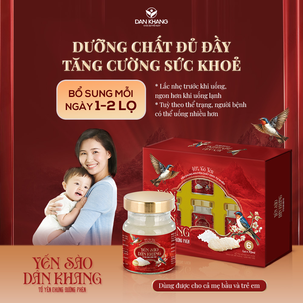 Yến Sào Dân Khang 40% Tổ Yến Chưng Đường Phèn Cao Cấp Tự Nhiên Hỗ Trợ Bồi Bổ Sức Khỏe Bổ Sung Dưỡng Chất 70ml