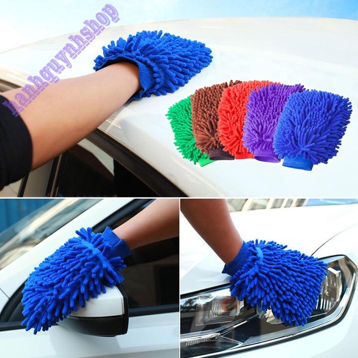 Găng Tay Rửa Xe Máy Ô Tô Chuyên Dụng Loại To Dày Màu Ngẫu Nhiên