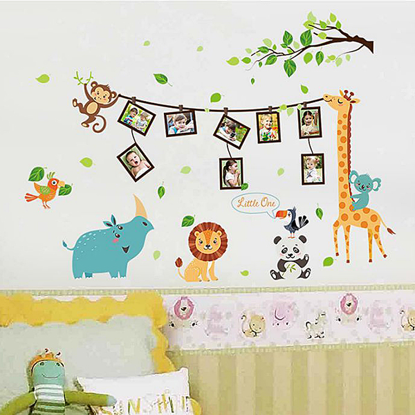 Decal Dán Tường Cho Bé Yêu Tranh Vườn Thú Treo Ảnh DB067