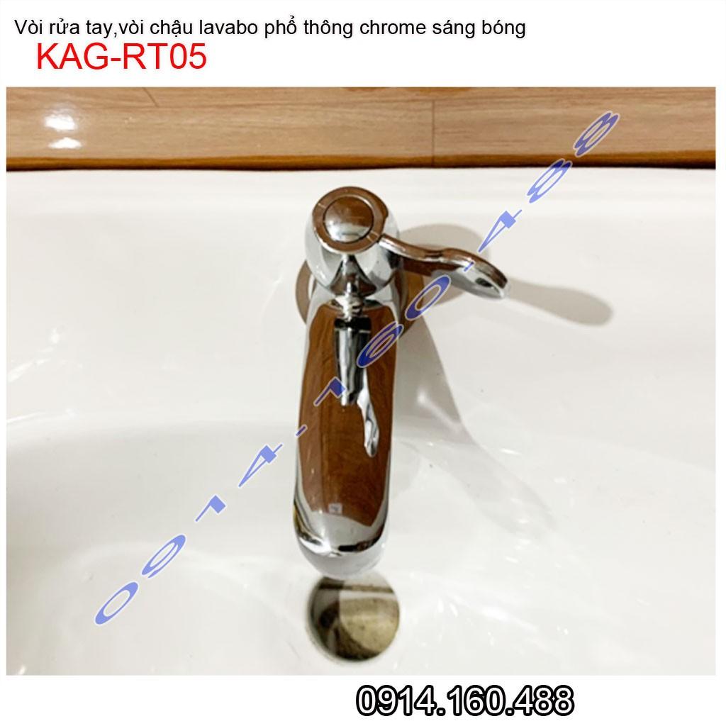 Vòi lavabo lạnh KAG-RT05, vòi chậu rửa mặt thân nhỏ tay gạt giá sỉ nước mạnh sử dụng tốt