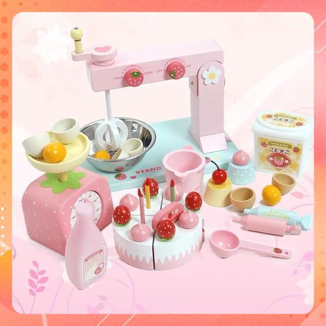 Sét trộn bột làm bánh bằng gỗ cho bé
