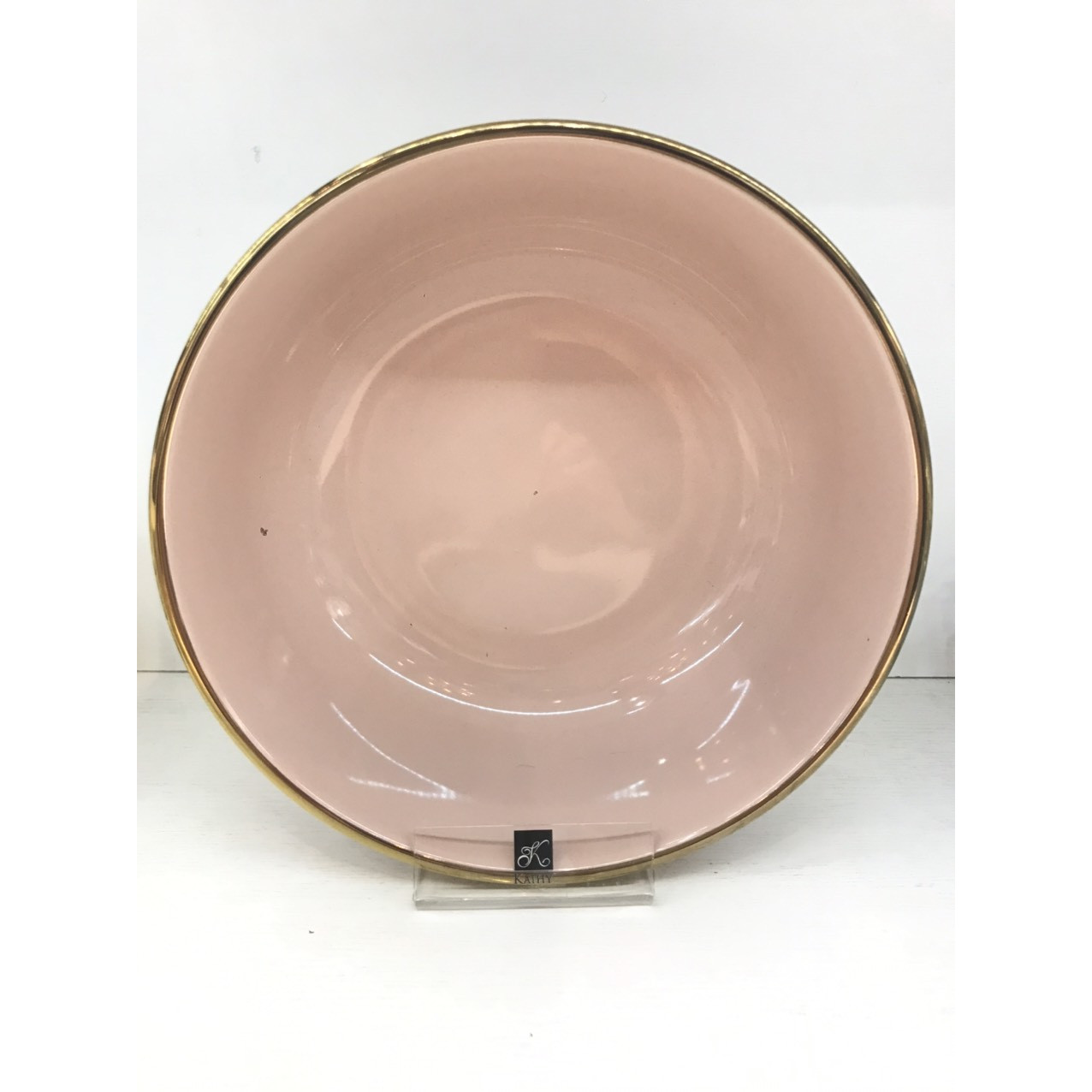 Bát tô gốm sứ cao cấp màu hồng viền vàng sang trọng SWISS PINK 5479BM