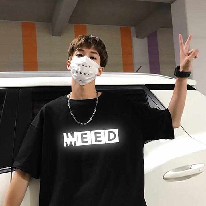 Áo thun oversize nam nữ in Phản Quang EED chất liệu vải tốt cotton M L XL màu đen Trumunisex