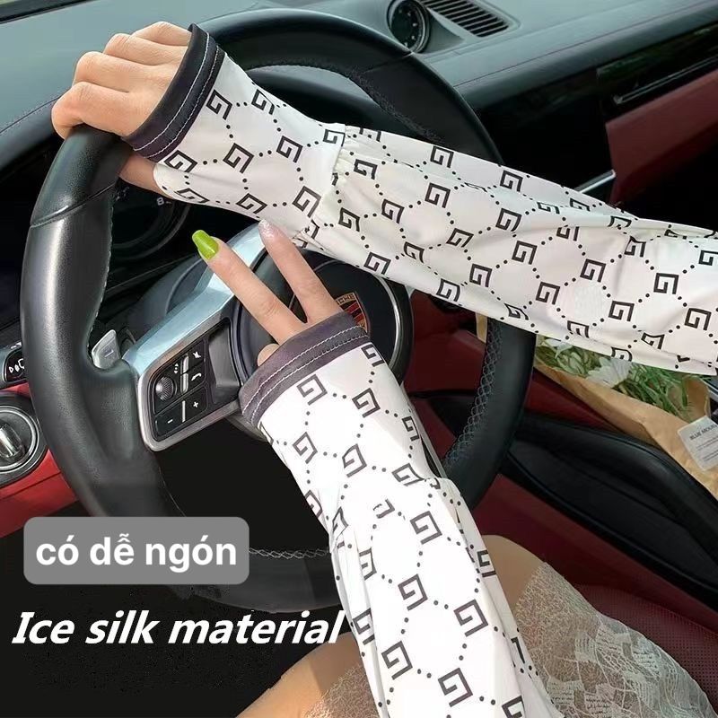Đôi Găng Tay Chống Nắng, Tia UV Vải Lụa Thoáng Mát Thời Trang