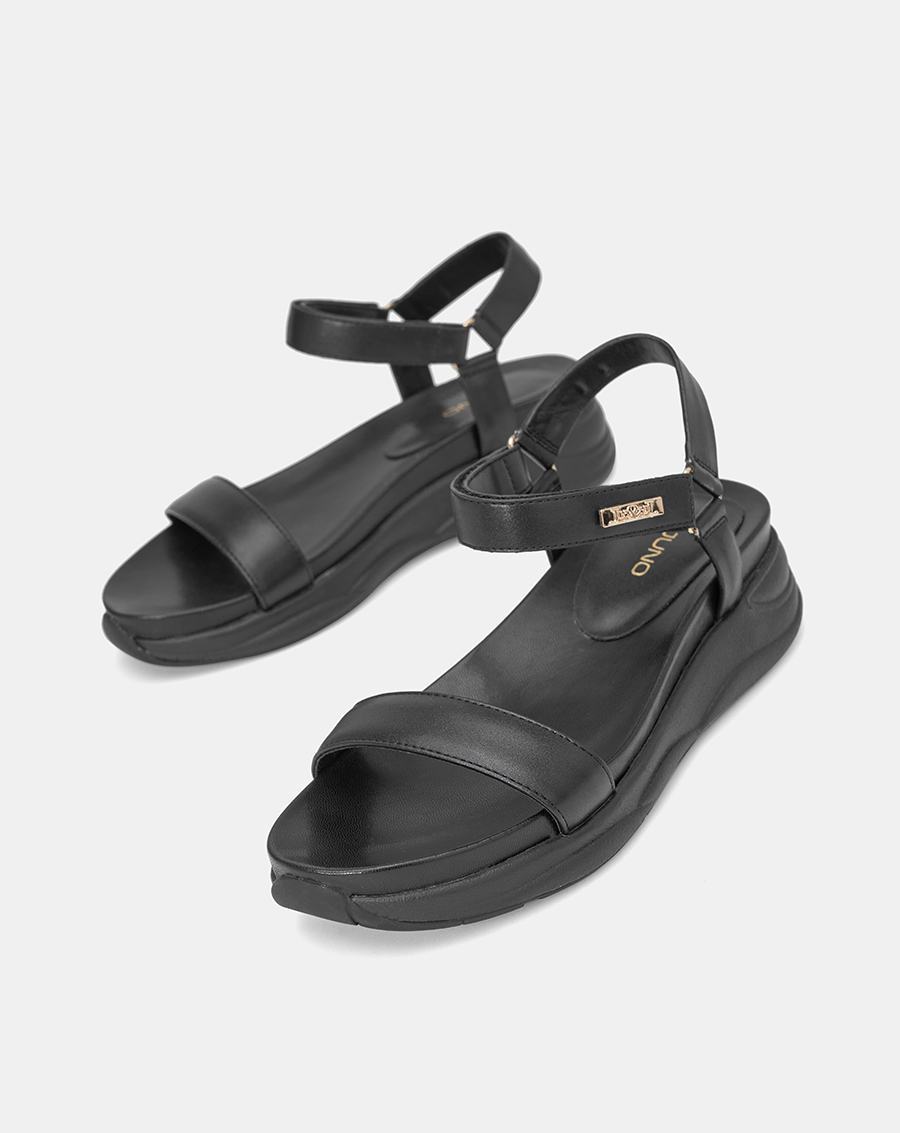 Giày Sandal Nữ 5cm Thời Trang JUNO Đế Thể Thao Khoá Xé Dán SD05101