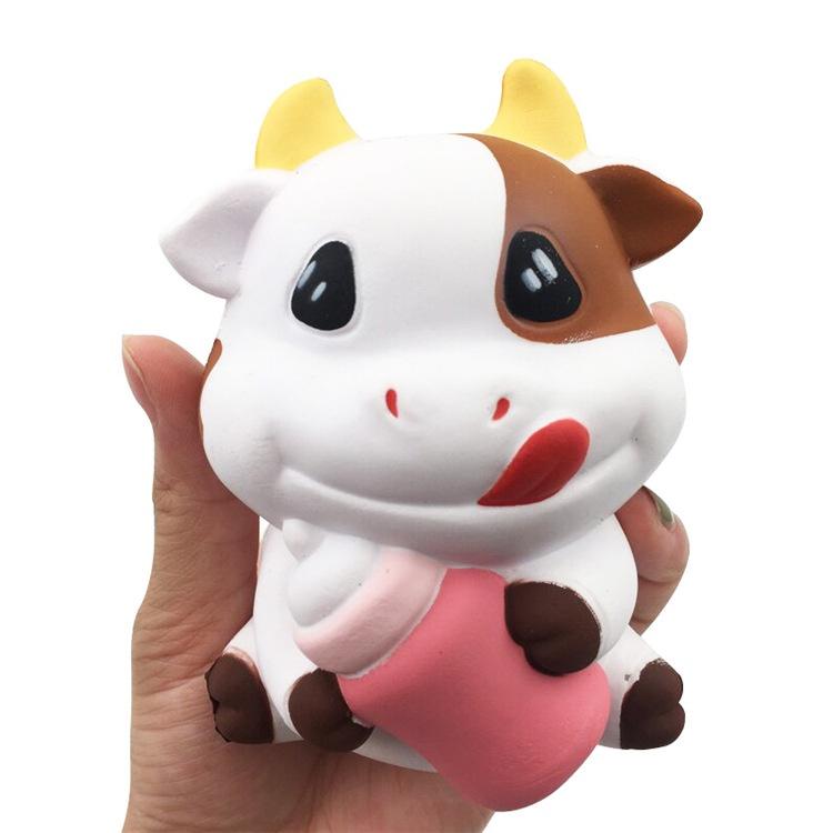 Squishy Lớn JUMBO Hình bò sữa ôm bình sữa Đồ Chơi Xốp Giảm Stress Hình mềm mịn dễ Thương đàn hồi Cho Bé