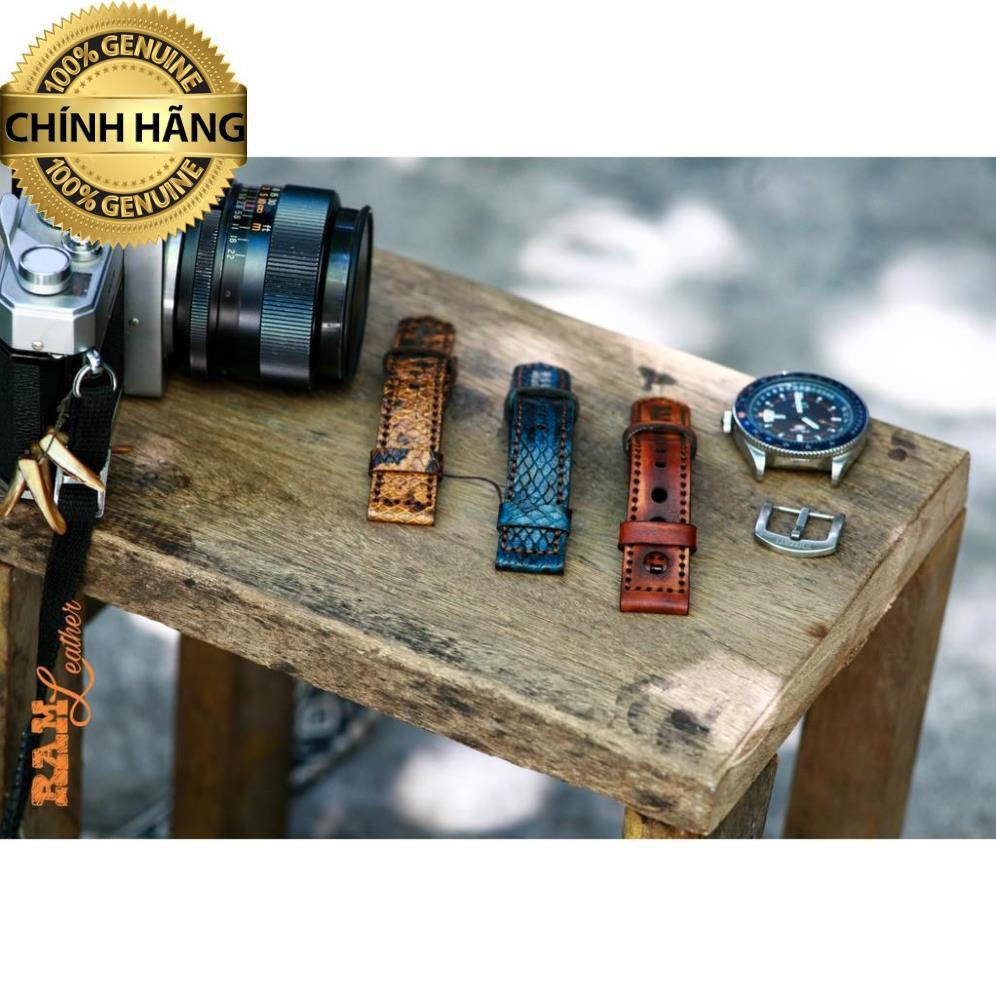 Cá tính với Dây đồng hồ da dê vân trăn rằn ri cao cấp .