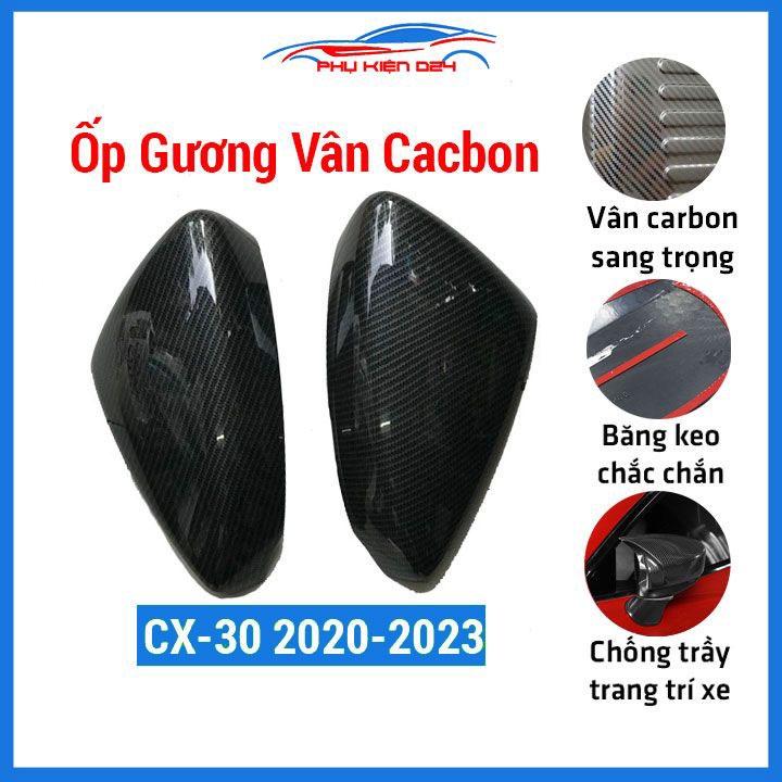 Ốp gương Mazda CX30 CX-30 2020-2021--2022-2023 vân Cacbon bảo vệ chống trầy trang trí làm đẹp xe
