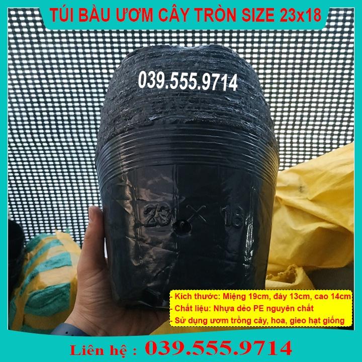 TÚI BẦU ĐEN TRÒN TRÔNG CÂY SIZE 23X18 - TÁI SỬ DỤNG NHIỀU LẦN