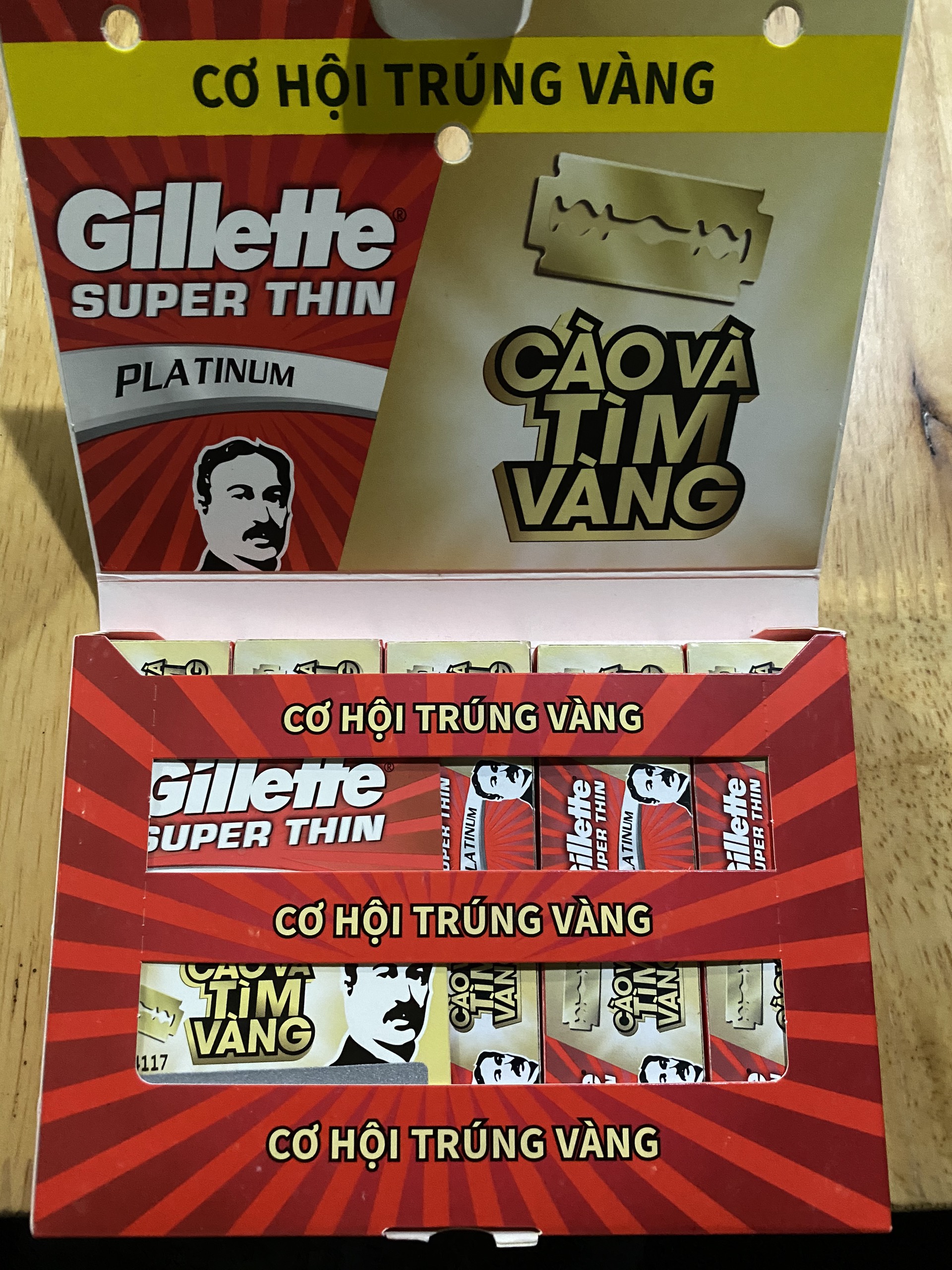 Lưỡi lam Gillette Superthin ông già 1 hộp 10 lưỡi lam