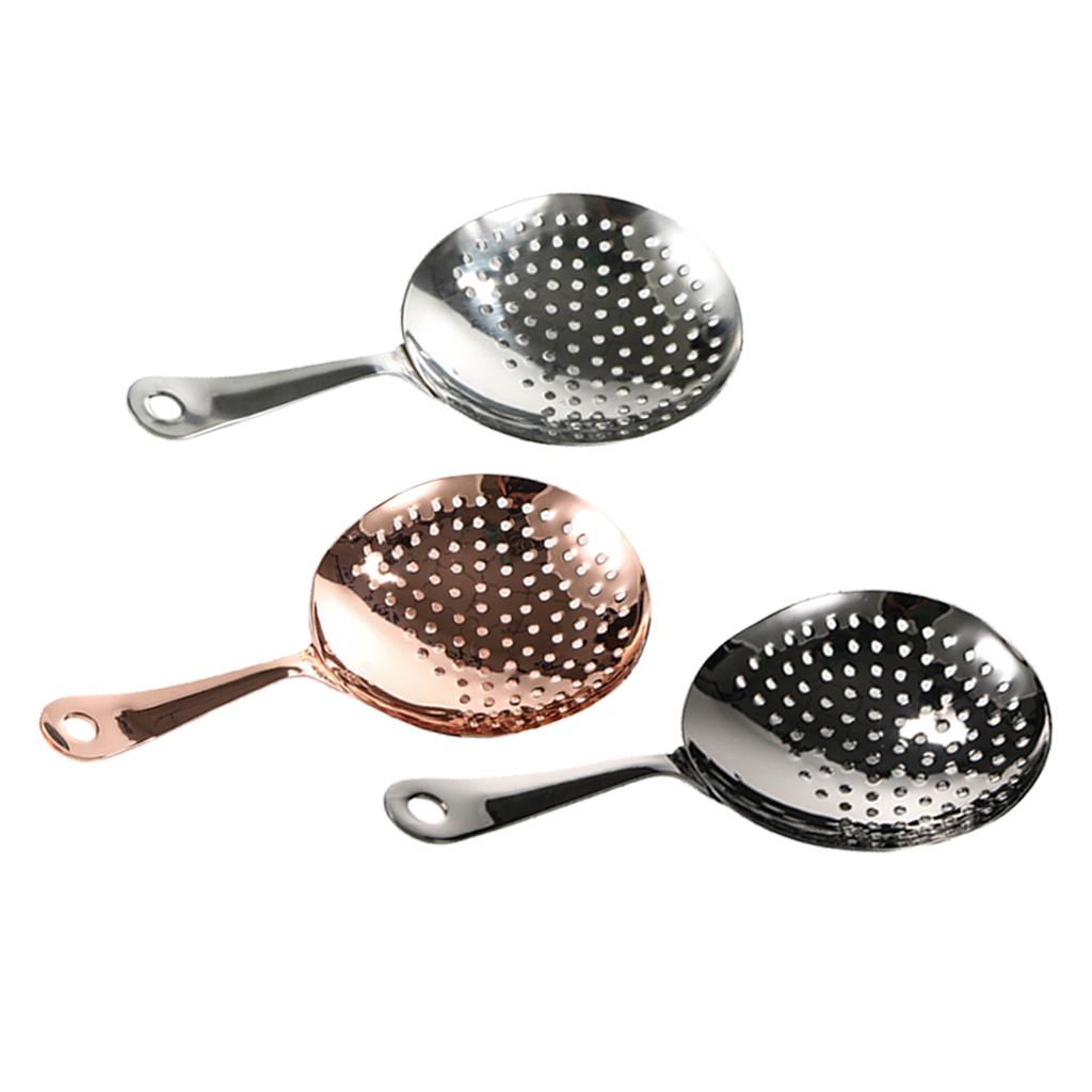 Stainless Steel Julep Strainer Bar Cocktail Shaker Ice Strainer Silver