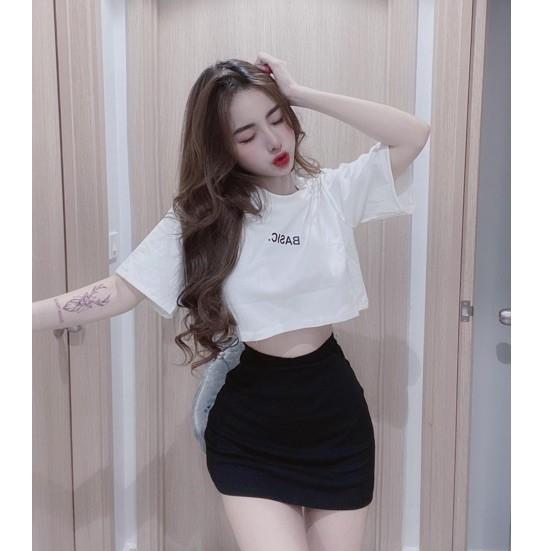Set Áo Croptop Basic + Chân Váy Midi Siêu Hot LH52
