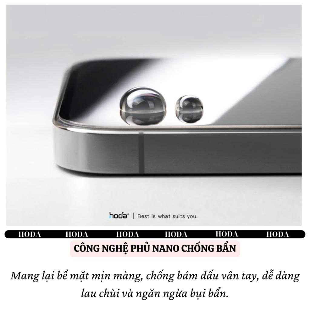 Kính Cường Lực HODA 0.33mm Cho iPhone 16 / 15 / 14 / 13 / 12 Series (Pro / Pro Max / Plus / 16E) – Độ Trong 4K, Full Màn - Hàng nhập khẩu