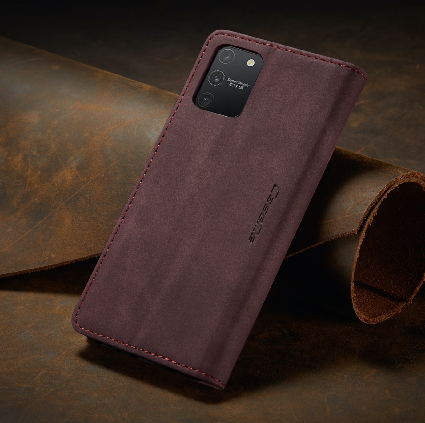 Bao da bò thật dạng ví chính hãng Caseme dành cho Samsung S10 Lite - Hàng chính hãng