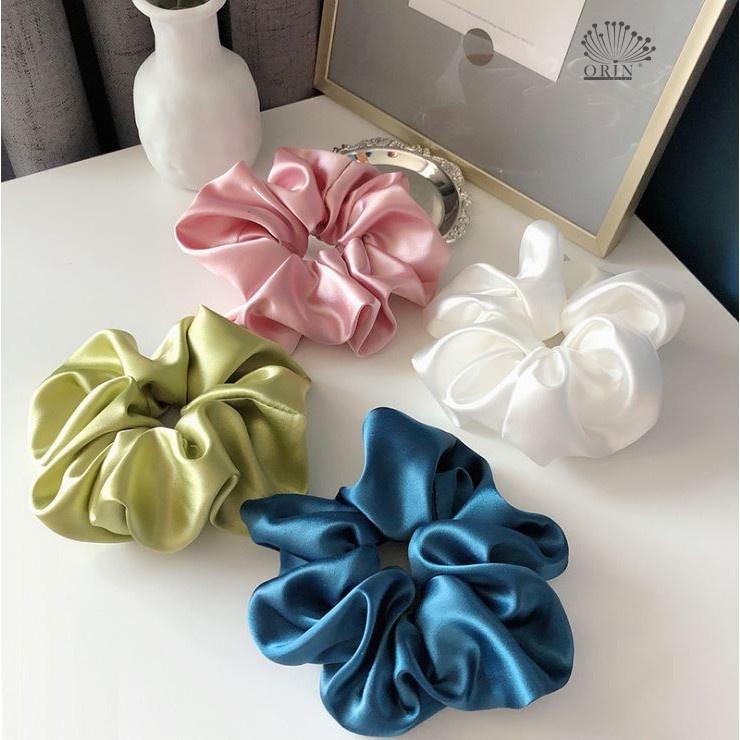 Dây buộc tóc cột tóc vải lụa mịn mềm mát nhiều màu dễ thương LinhbeeShop