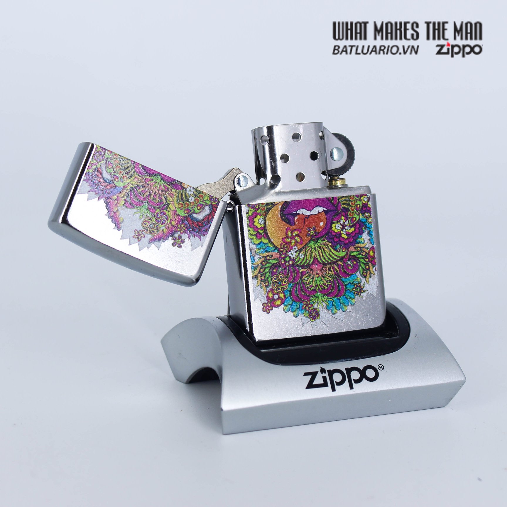 Bật Lửa Zippo 49110 – Zippo Psychedelic Lip Design Street Chrome