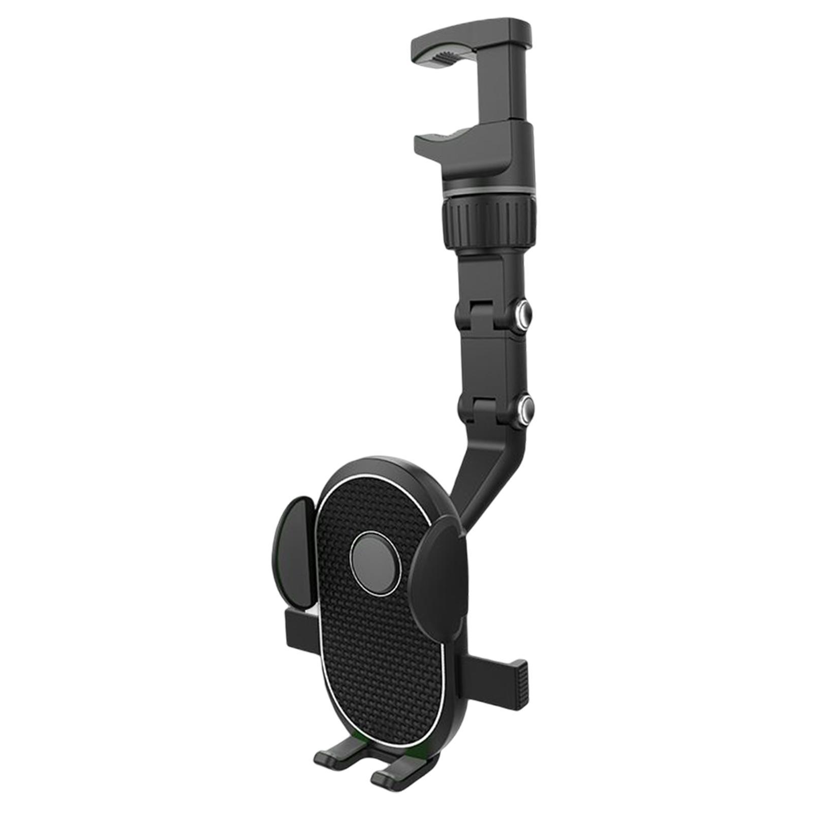 Car Rearview Mirror Phones Holder, Adjustable Phone Support Jaws Claw Multiangle Adjustment Bracket for Travel Car Pillow Long Journey
