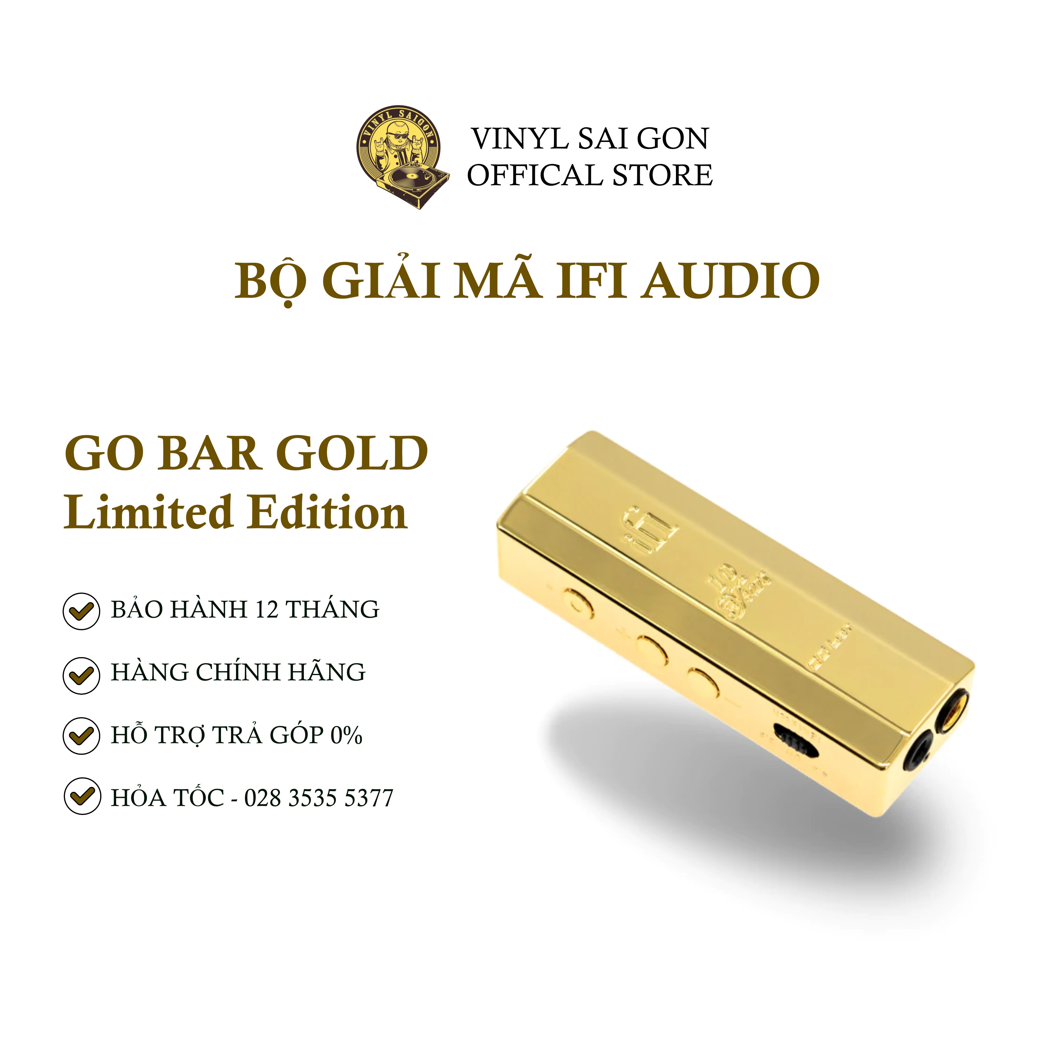 Bộ Giải Mã Dac/Amp iFi GO Bar (Bản Giới Hạn Kỉ Niệm Màu Gold) - Hàng Nhập Khẩu