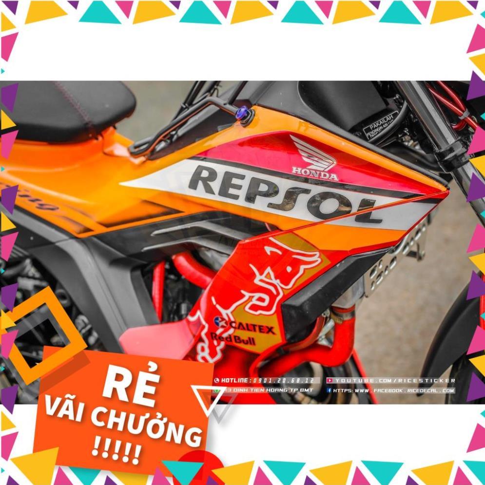 Tem Rời Sonic Mẫu Repsol Cam Bạc Đen Red Bull Cực Độc,