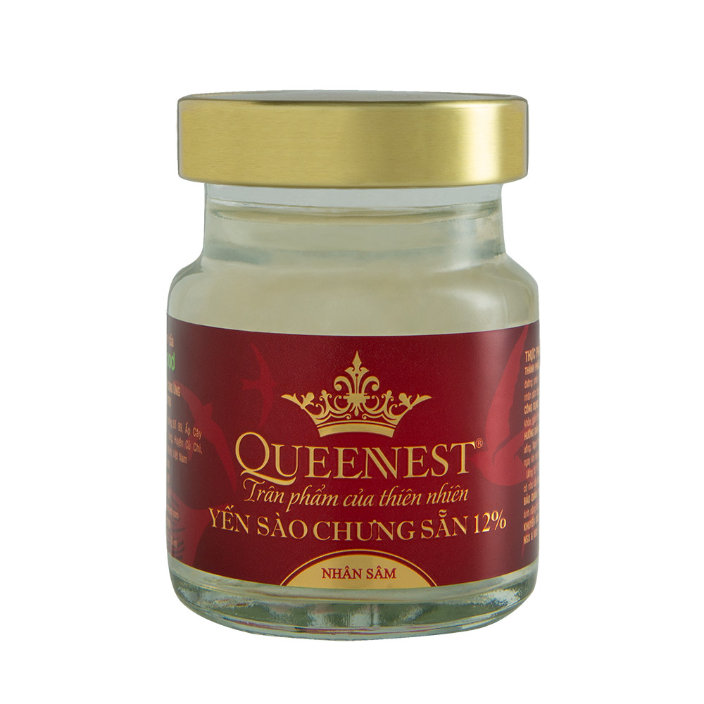 Yến sào chưng sẵn QUEENNEST 12% Nhân Sâm (Hũ 70ml)