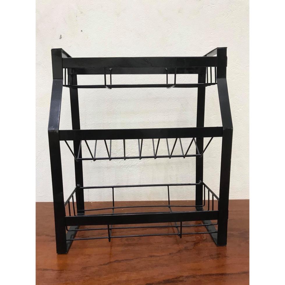 Kệ gia vị đa năng 3 tầng có 1 ngăn chéo bằng thép sơn tĩnh điện nguyên khối chắc chắn bền đẹp tiện ích