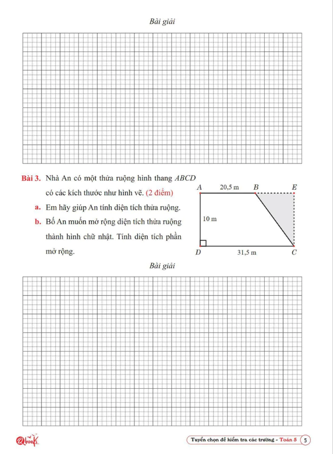 Sách - Tuyển Chọn Đề Kiểm Tra Toán Các Trường Lớp 5 (1 Cuốn)