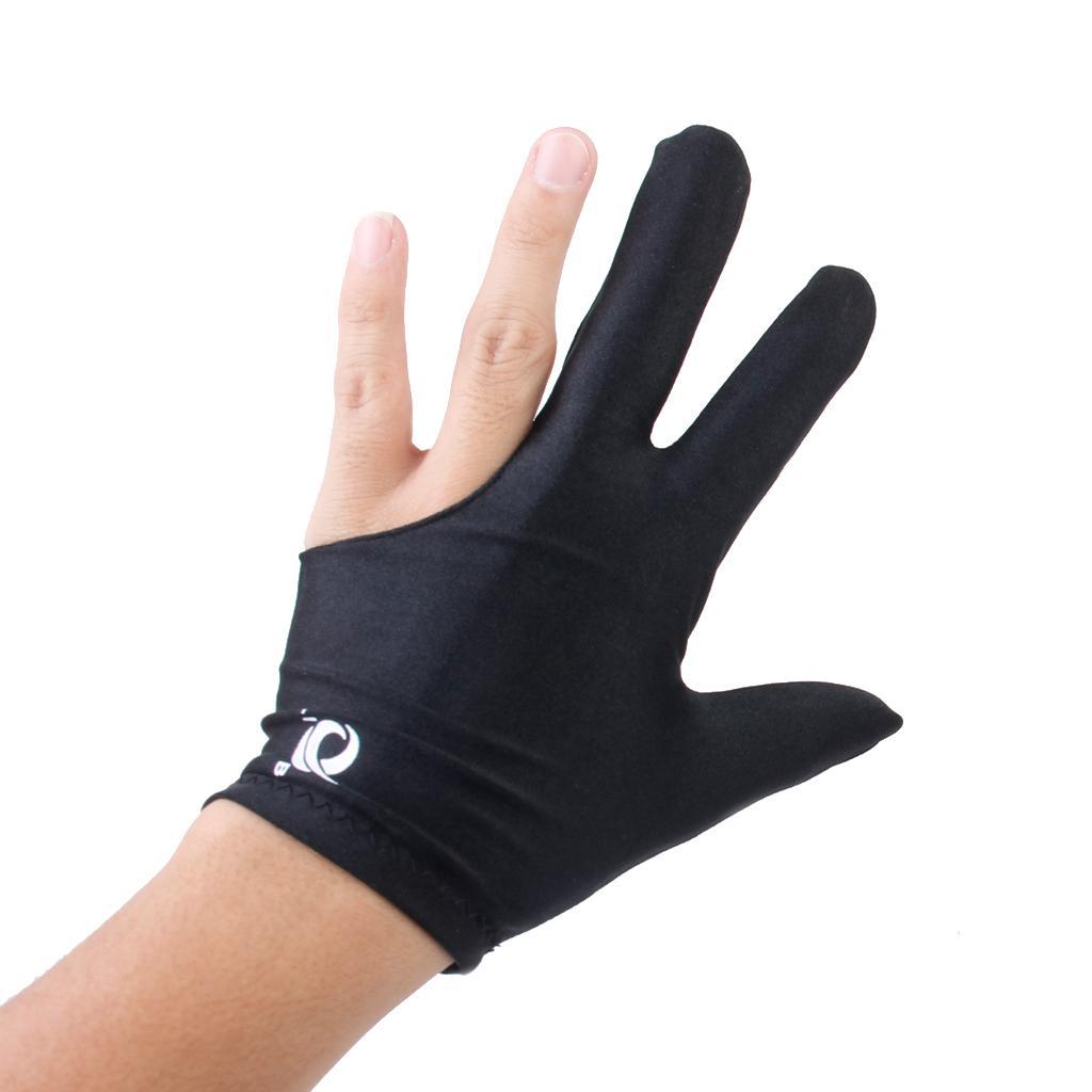 Snooker Billiard Cue Glove Pool Left/Right Hand Three Finger Accessory Black