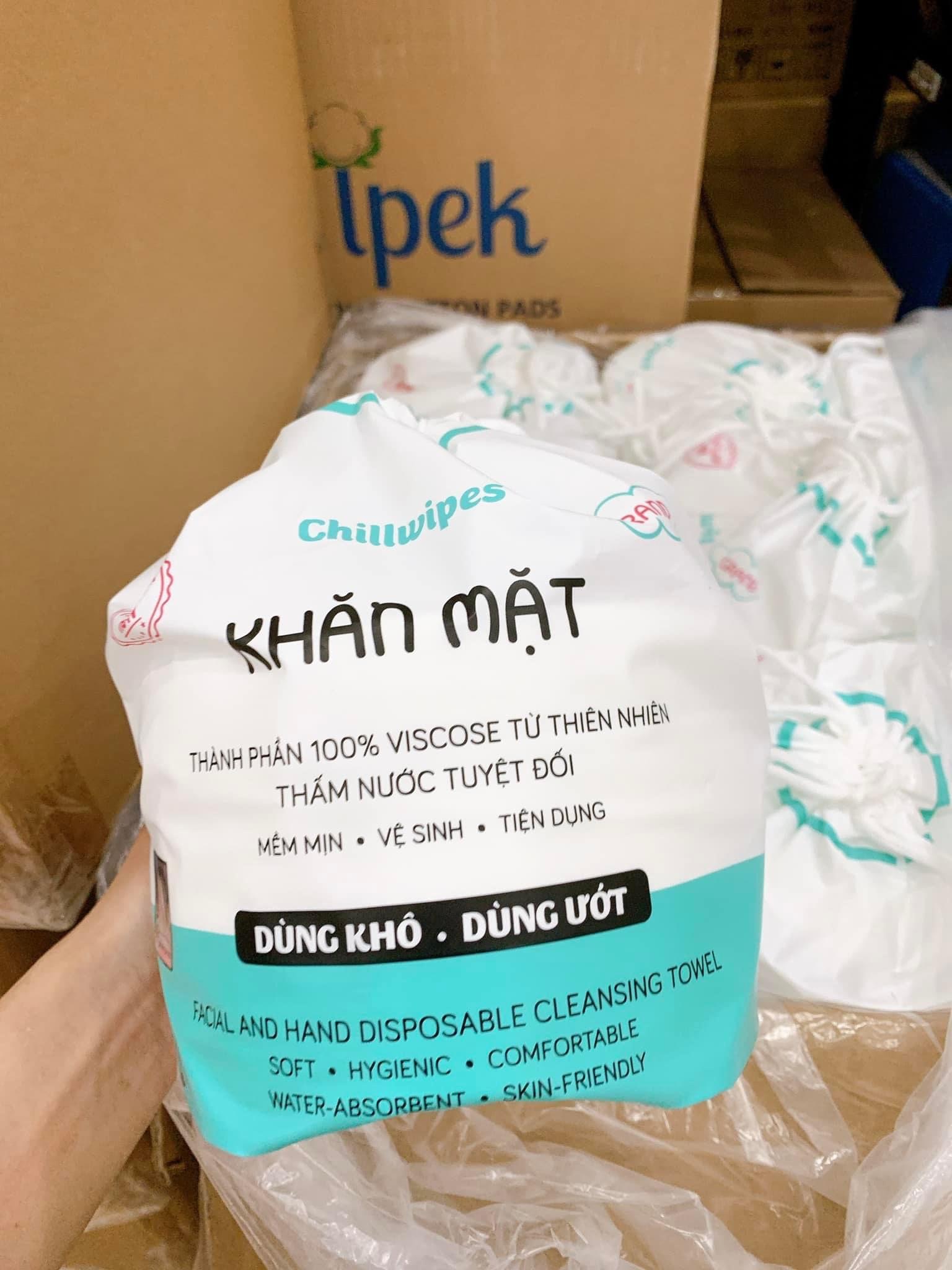 Khăn mặt khô Chillwipes dùng 1 lần, Giấy lau mặt dùng một lần 80khăn/cuộn