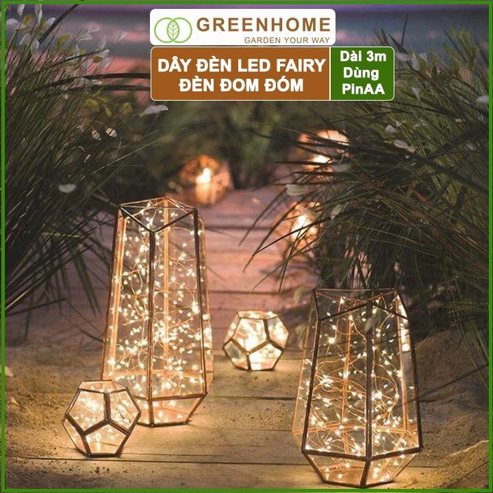 Bộ 2 Dây đèn Led đom đóm Fairy Lights 3 mét (30 bóng) dùng pin AA - tiện lợi, chịu nước, không hao điện