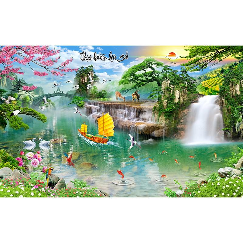 Tranh dán tường HD Thuận buồm xuôi gió HUD0216 KT 120 x 75 cm