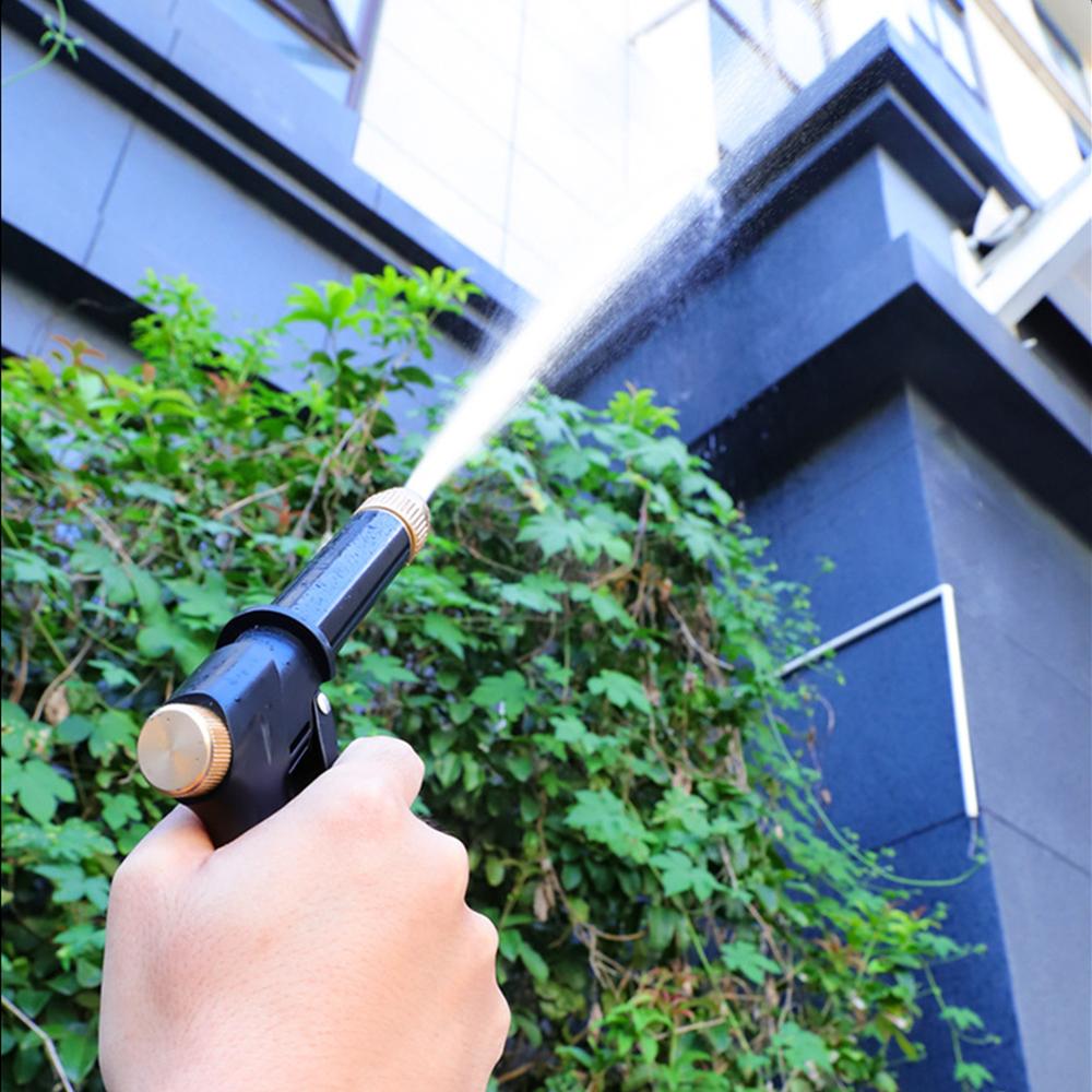 High Pressure Washer Gun with Recoil Water Hose Space-saving Portable Handheld Car Washer Adjustable Jet/ Fan Washing Sprayer with Universal Connector for Floor Fence Patio Garden Pet Shower