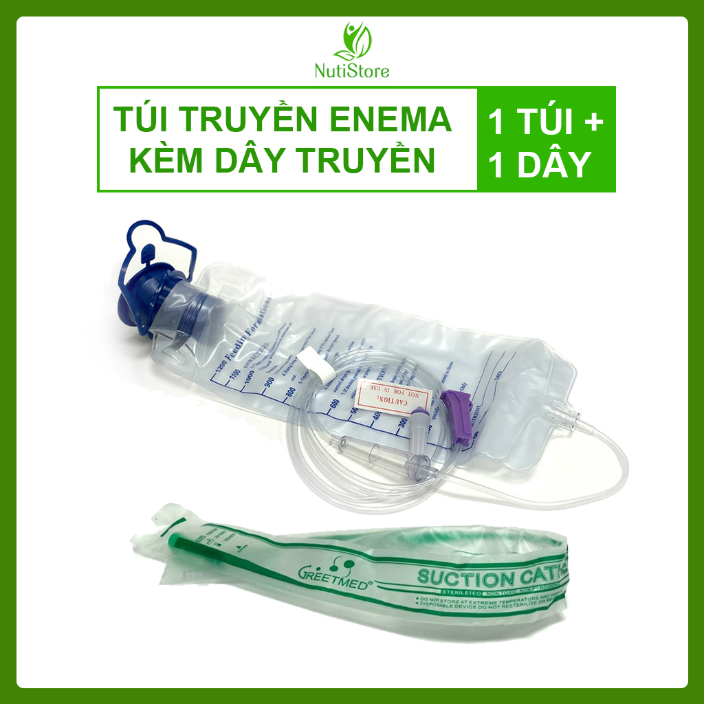 Bộ Dụng Cụ Thải Độc Enema, Túi Truyền Thải Độc Cafe (Combo 1 Túi + 1 Dây)