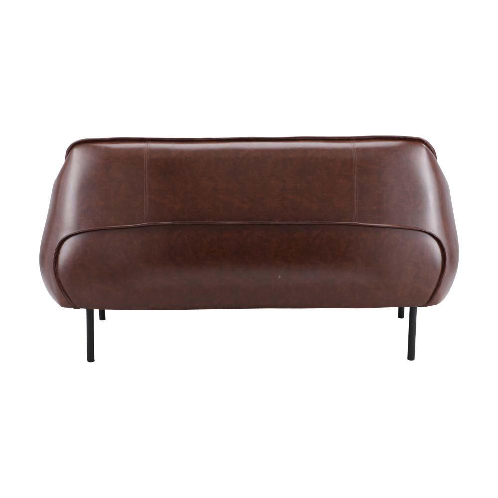 Ghế sofa đôi GRUFF khung gỗ, đệm bọc da PVC bóng cao cấp màu nâu | Index Living Mall - Phân phối độc quyền tại Việt Nam