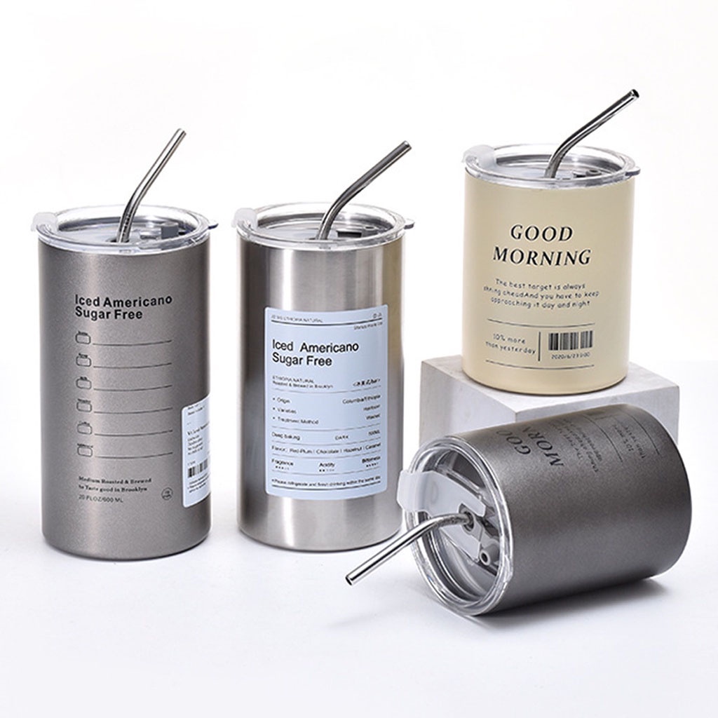 Cốc giữ nhiệt có ống hút, ly giữ nhiệt 600ml, chất liệu inox 304 chống gỉ, đảm bảo an toàn khi sử dụng hằng ngày